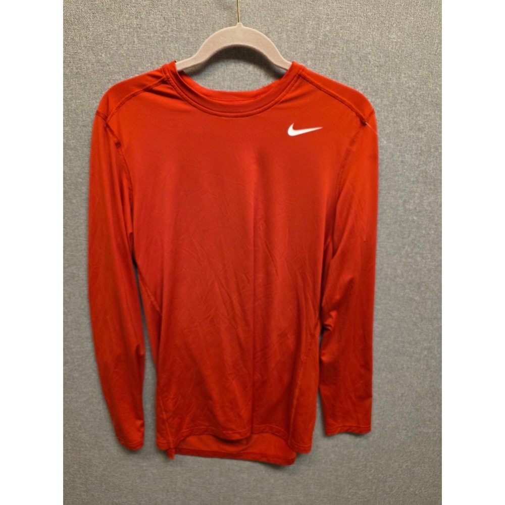 Nike Pro Dri-FIT Mens Medium Red Long Sleeve Training‎ Shirt 748866-657